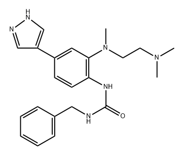 Urea, N-[2-[[2-(dimethylamino)ethyl]methylamino]-4-(1H-pyrazol-4-yl)phenyl]-N'-(phenylmethyl)- Structure