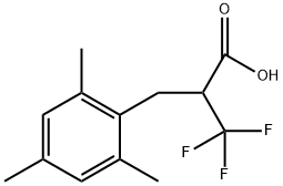 Benzenepropanoic acid, 2,4,6-trimethyl-α-(trifluoromethyl)- Structure