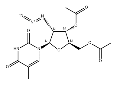 3',5'-Di-O-acetyl-2'-azido-2'-deoxy-5-methyluridine 구조식 이미지