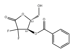 D-erythro-Pentonic acid, 2-deoxy-2,2-difluoro-, γ-lactone, 3-benzoate Structure