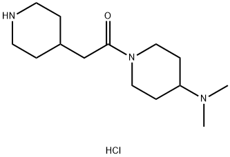 1-[4-(Dimethylamino)piperidin-1-yl]-2-(piperidin-4-yl)ethan-1-one Dihydrochloride Structure