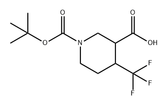 1-[(tert-butoxy)carbonyl]-4-(trifluoromethyl)piperidine-3-carboxylic acid 구조식 이미지