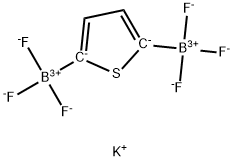 Borate(2-), hexafluoro-μ-2,5-thiophenediyldi-, potassium (1:2) Structure