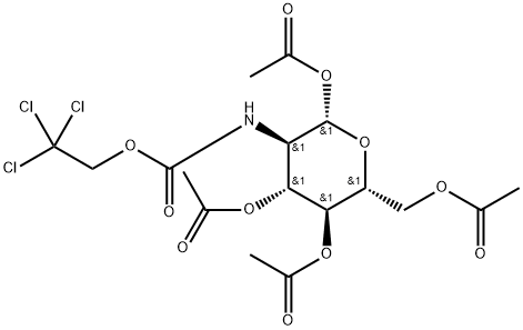 1,3,4,6 - Tetra-O-acetyl-2-deoxy-2-(2,2,2-trichloroethoxycarbonylamino)- D-glucopyranose Structure