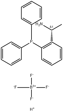 Benzenemethanamine, 2-(diphenylphosphino)-α-methyl-, (αR)-, conjugate acid, tetrafluoroborate(1-) (1:1:1) Structure