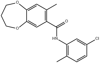 2H-1,5-Benzodioxepin-7-carboxamide, N-(5-chloro-2-methylphenyl)-3,4-dihydro-8-methyl- Structure