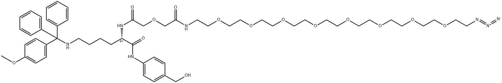 Lys(MMT)-PAB-oxydiacetamide-PEG8-N3 Structure