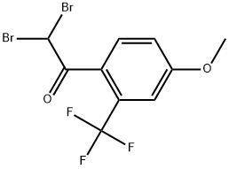 Ethanone, 2,2-dibromo-1-[4-methoxy-2-(trifluoromethyl)phenyl]- Structure