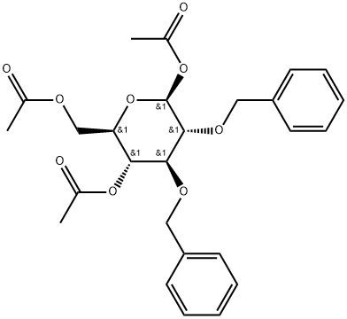 β-D-Glucopyranose, 2,3-bis-O-(phenylmethyl)-, triacetate (9CI) Structure