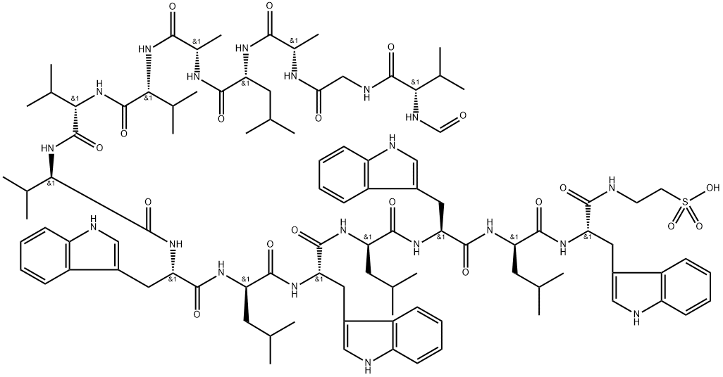 des(ethanolamine)taurine(16)-gramicidin A Structure