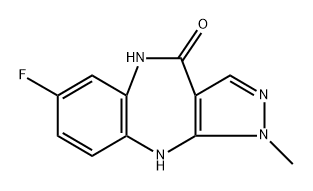 7-fluoro-1,10-dihydro-1-methylpyrazolo[5,4-b][1,5]benzodiazepin-4(5H)-one 구조식 이미지