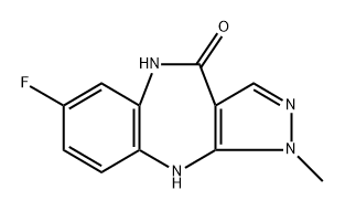 7-fluoro-1,10-dihydro-1-methylpyrazolo[5,4-b][1,5]benzodiazepin-4(5H)-one Structure