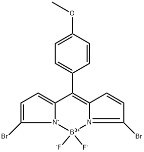 Boron, [2-bromo-5-[(5-bromo-2H-pyrrol-2-ylidene-κN)(4-methoxyphenyl)methyl]-1H-pyrrolato-κN]difluoro-, (T-4)- Structure