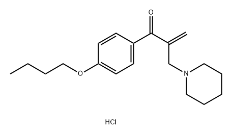 2-Propen-1-one, 1-(4-butoxyphenyl)-2-(1-piperidinylmethyl)-, hydrochloride (1:1) Structure