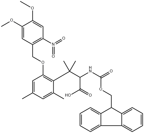 Phenylalanine, 2-[(4,5-dimethoxy-2-nitrophenyl)methoxy]-N-[(9H-fluoren-9-ylmethoxy)carbonyl]-β,β,4,6-tetramethyl- Structure