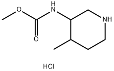 Carbamic acid, N-(4-methyl-3-piperidinyl)-, methyl ester, hydrochloride (1:1) Structure