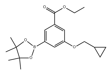 Ethyl 3-(cyclopropylmethoxy)-5-(4,4,5,5-tetramethyl-1,3,2-dioxaborolan-2-yl)benzoate Structure