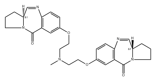 5H-Pyrrolo[2,1-c][1,4]benzodiazepin-5-one, 7,7'-[(methylimino)bis(2,1-ethanediyloxy)]bis[1,2,3,11a-tetrahydro-, (11aS,11'aS)- (9CI) Structure