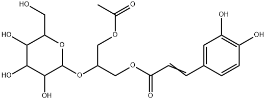 b-D-Glucopyranoside,(1S)-2-(acetyloxy)-1-[[[(2E)-3-(3,4-dihydroxyphenyl)-1-oxo-2-propenyl]oxy]methyl]ethyl(9CI) 구조식 이미지
