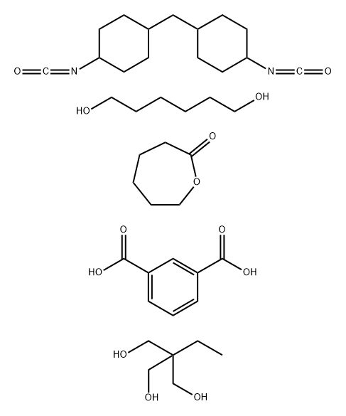 1,3-Benzenedicarboxylic acid, polymer with 2-ethyl-2-(hydroxymethyl)-1,3-propanediol, 1,6-hexanediol, 1,1-methylenebis4-isocyanatocyclohexane and 2-oxepanone Structure