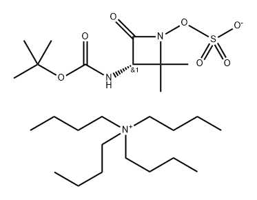 CarbaMicacid,[2,2-diMethyl-4-oxo-1-(sulfooxy)-3-azetidinyl]-,C-(1,1-diMethylethyl)ester,ion(1-),(S)-,N,N,N-트리부틸-1-부탄 구조식 이미지