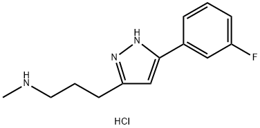 {3-[3-(3-Fluorophenyl)-1H-pyrazol-5-yl]propyl}(methyl)amine dihydrochloride Structure