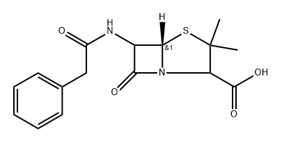 (5S)-3,3-dimethyl-7-oxo-6-[(2-phenylacetyl)amino]-4-thia-1-azabicyclo[3.2.0]heptane-2-carboxylic acid Structure