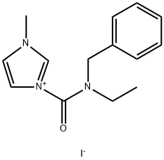 1-[Benzyl(ethyl)carbamoyl]-3-methyl-1H-imidazol-3-ium Iodide 구조식 이미지