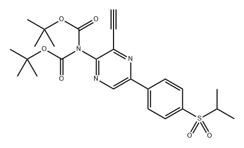 Imidodicarbonic acid, 2-[3-ethynyl-5-[4-[(1-methylethyl)sulfonyl]phenyl]-2-pyrazinyl]-, 1,3-bis(1,1-dimethylethyl) ester Structure