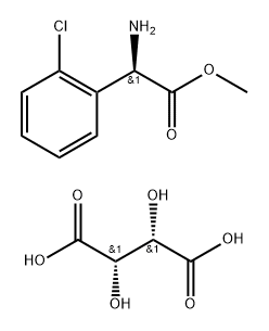 Benzeneacetic acid, α-amino-2-chloro-, methyl ester, (αR)-, (2S,3S)-2,3-dihydroxybutanedioate (1:1) Structure