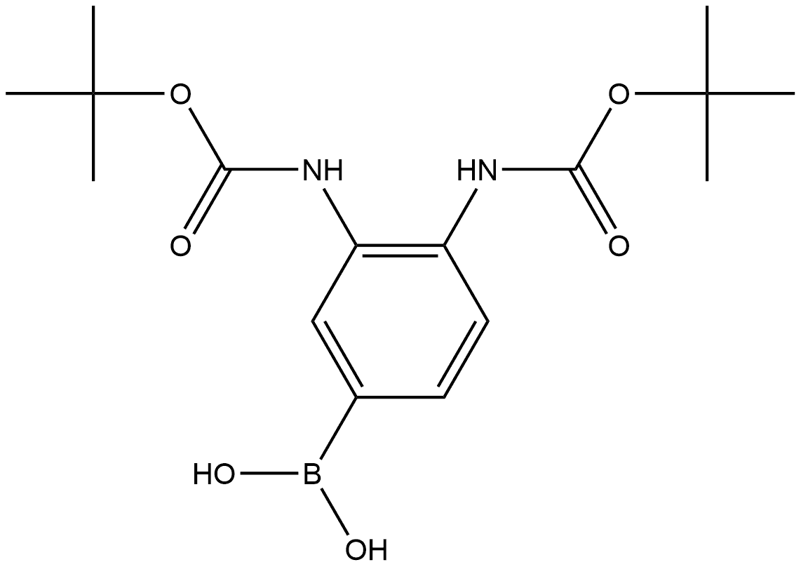 Carbamic acid, N,N'-(4-borono-1,2-phenylene)bis-, C,C'-bis(1,1-dimethylethyl) ester Structure