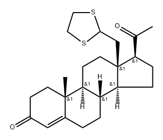 3,20-dioxopregn-4-ene-18'-carboxaldehyde cyclic 18'-(1,2-ethandiylmercaptal) 구조식 이미지