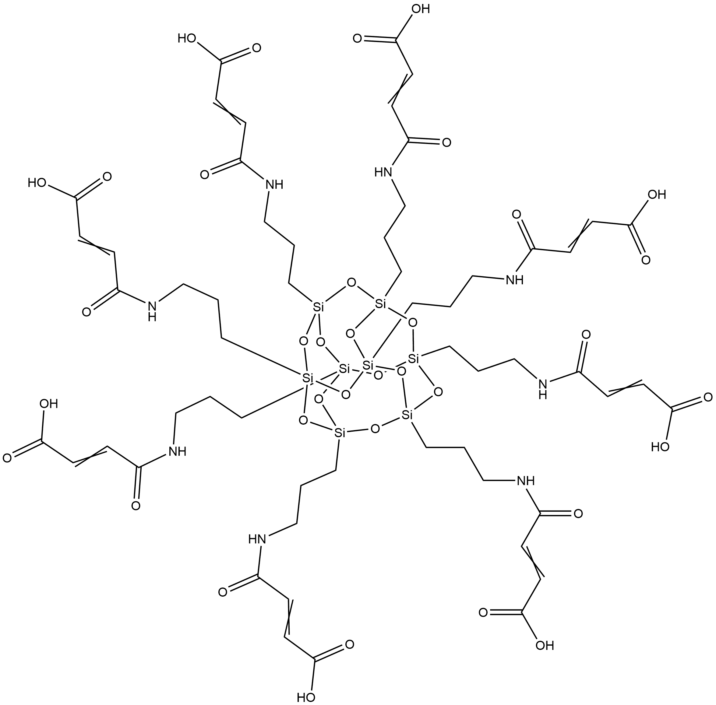 2-Butenoic acid, 4,4',4'',4''',4'''',4''''',4'''''',4'''''''-[pentacyclo[9.5.1.13,9.15,15.17,13]octasiloxane-1,3,5,7,9,11,13,15-octayloctakis(3,1-propanediylimino)]octakis[4-oxo- Structure