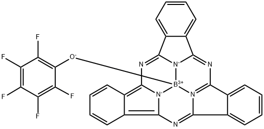 Boron, [7,12:14,19-diimino-21,5-nitrilo-5H-tribenzo[c,h,m][1,6,11]triazacyclopentadecinato(2-)-κN22,κN23,κN24](2,3,4,5,6-pentafluorophenolato-κO)-, (T-4)- Structure