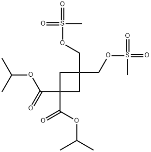 1,1-Cyclobutanedicarboxylic acid, 3,3-bis[[(methylsulfonyl)oxy]methyl]-, 1,1-bis(1-methylethyl) ester 구조식 이미지