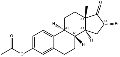 Estra-1,3,5(10)-trien-17-one, 3-(acetyloxy)-16-bromo-, (16α)- Structure