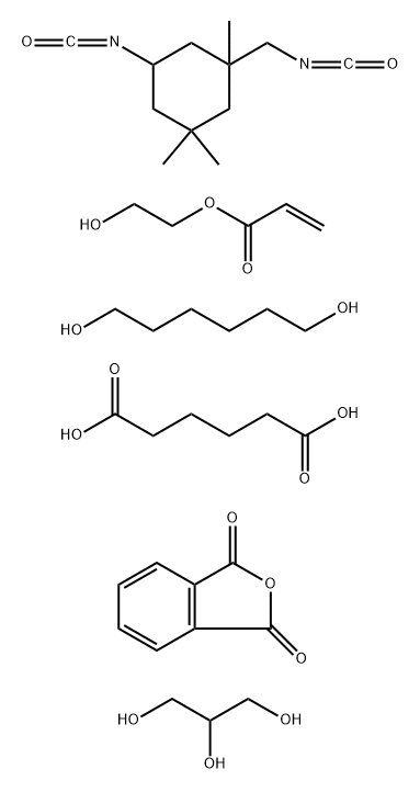 Hexanedioic acid, polymer with 1,6-hexanediol, 1,3-isobenzofurandione, 5-isocyanato-1-(isocyanatomethyl)-1,3,3-trimethylcyclohexane and 1,2,3-propanetriol, 2-hydroxyethyl acrylate-blocked Structure