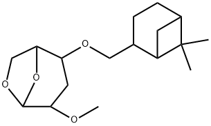 .beta.-D-ribo-Hexopyranose, 1,6-anhydro-3-deoxy-4-O-(6,6-dimethylbicyclo3.1.1hept-2-yl)methyl-2-O-methyl-, 1S-(1.alpha.,2.alpha.,5.alpha.)- 구조식 이미지