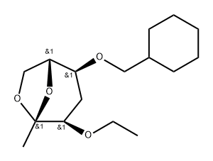 .beta.-D-ribo-2-Heptulopyranose, 2,7-anhydro-5-O-(cyclohexylmethyl)-1,4-dideoxy-3-O-ethyl- Structure