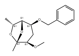 .beta.-allo-2-Octulopyranose, 2,7-anhydro-1,4,8-trideoxy-3-O-methyl-5-O-(phenylmethyl)- Structure
