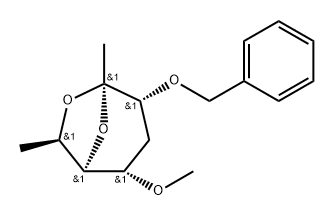 .beta.-allo-2-Octulopyranose, 2,7-anhydro-1,4,8-trideoxy-5-O-methyl-3-O-(phenylmethyl)- 구조식 이미지