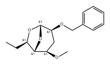 .alpha.-talo-Octopyranose, 1,6-anhydro-3,7,8-trideoxy-4-O-methyl-2-O-(phenylmethyl)- Structure