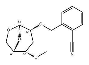 .beta.-ribo-Hexopyranose, 1,6-anhydro-2-O-(2-cyanophenyl)methyl-3-deoxy-4-O-methyl- 구조식 이미지