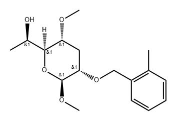 .alpha.-talo-Heptopyranoside, methyl 3,7-dideoxy-4-O-methyl-2-O-(2-methylphenyl)methyl- 구조식 이미지