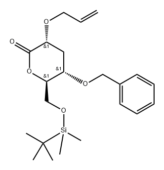 D-ribo-Hexonic acid, 3-deoxy-6-O-(1,1-dimethylethyl)dimethylsilyl-4-O-(phenylmethyl)-2-O-2-propenyl-, .delta.-lactone Structure