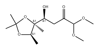 리보-헵토스-2-울로스,3,7-디데옥시-5-C-메틸-5,6-O-(1-메틸에틸리덴)-,1-(디메틸아세탈) 구조식 이미지