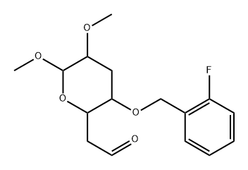 .alpha.-D-ribo-Heptodialdo-1,5-pyranoside, methyl 3,6-dideoxy-4-O-(2-fluorophenyl)methyl-2-O-methyl- 구조식 이미지
