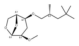 .beta.-D-ribo-Hexopyranose, 1,6-anhydro-3-deoxy-2-O-methyl-4-O-(2,4,4-trimethylpentyl)-, (R)- 구조식 이미지