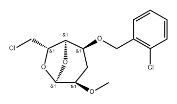 .alpha.-D-gulo-Heptopyranose, 1,6-anhydro-7-chloro-4-O-(2-chlorophenyl)methyl-3,7-dideoxy-2-O-methyl- Structure