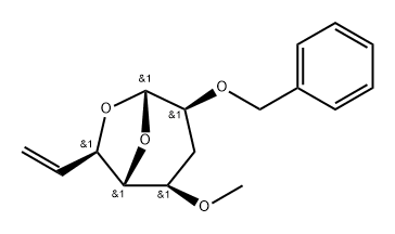 .alpha.-talo-Oct-7-enopyranose, 1,6-anhydro-3,7,8-trideoxy-4-O-methyl-2-O-(phenylmethyl)- Structure